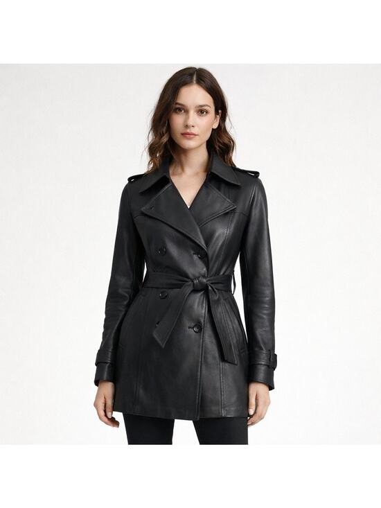 Pacha Boutique Jackets & Blazers - Pacha Boutique Leather Jacket Belted Black Size Small
